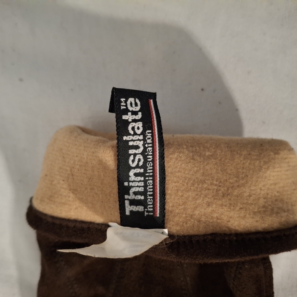 Thinsulate Women's Brown Suede Gloves Classic Design - Picture 5 of 6